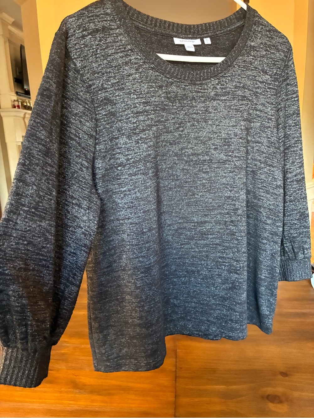 Chico’s Heathered black Women's knit top
